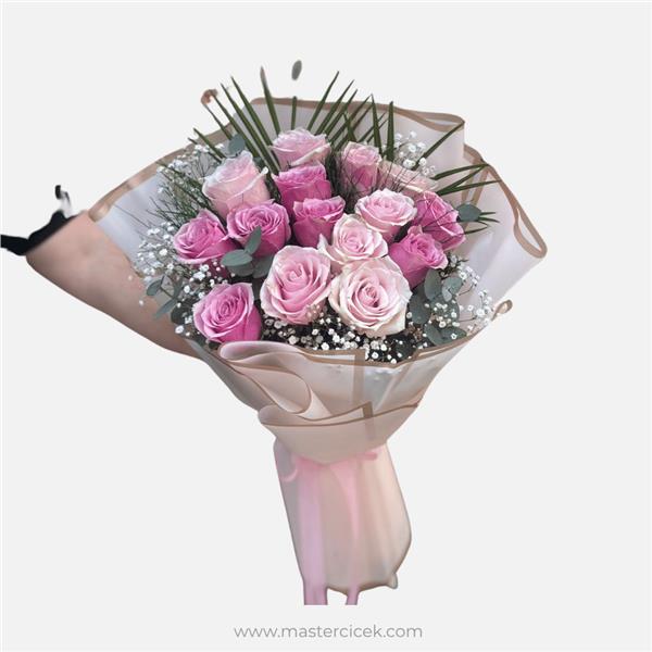 15 Adet Pembe Gül Buketi
